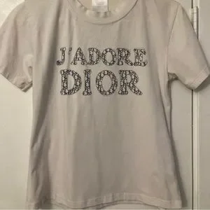 JADORE Christian Dior 長袖Tシャツ ホワイト J'Adior 8 T-Shirt White Cotton and Linen Jersey | DIOR
